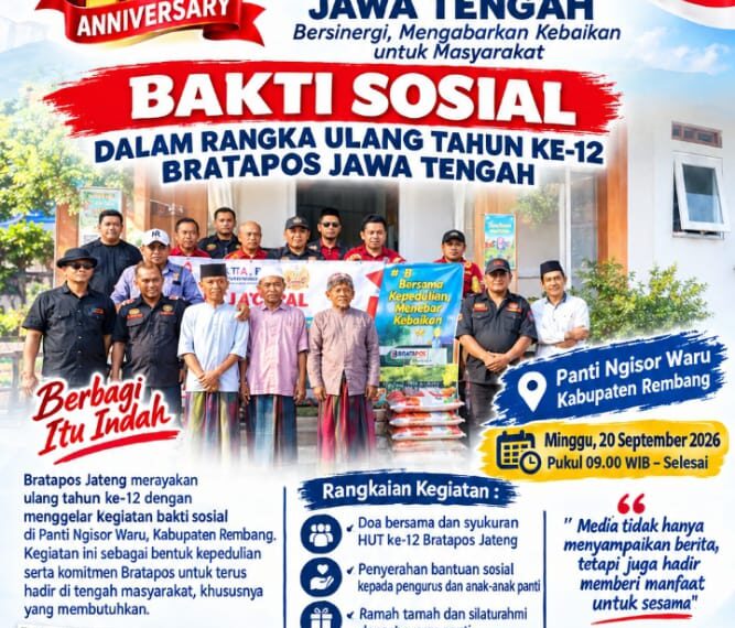 Media Bratapos Jawa Tengah Rayakan HUT ke-12 di…